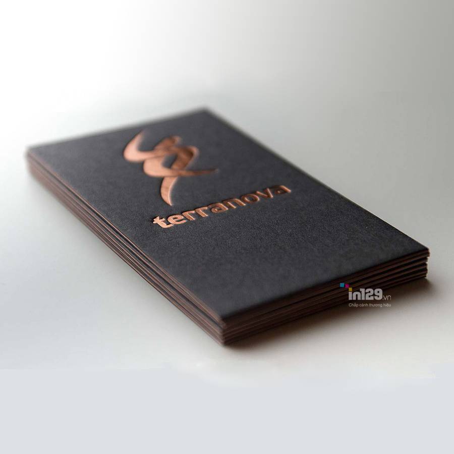 in card visit ép nhũ