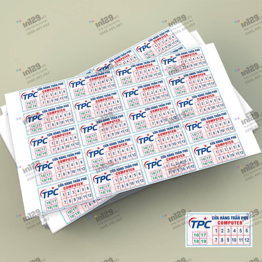 mẫu tem bảo hành hình chữ nhật