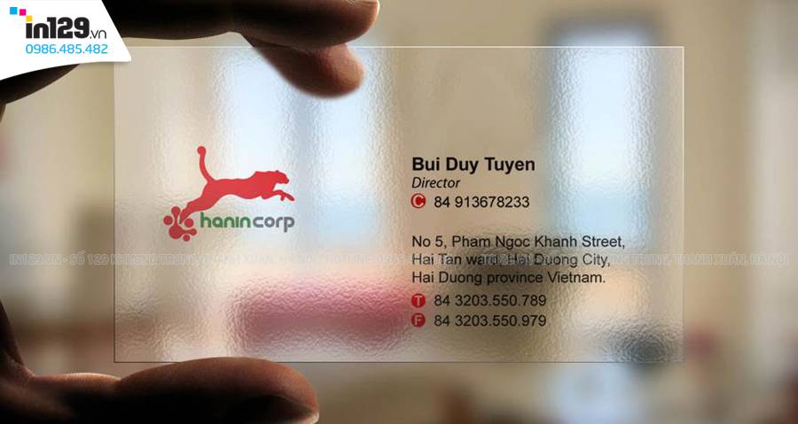 mẫu card visit nhựa trong