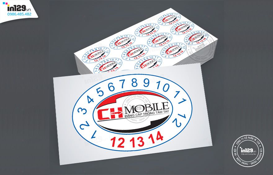 Mẫu tem bảo hành cửa hàng điện thoại CHMobile