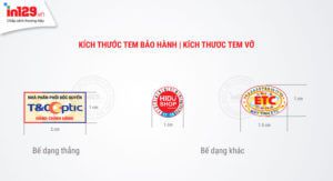 Kích thước tem bảo hành