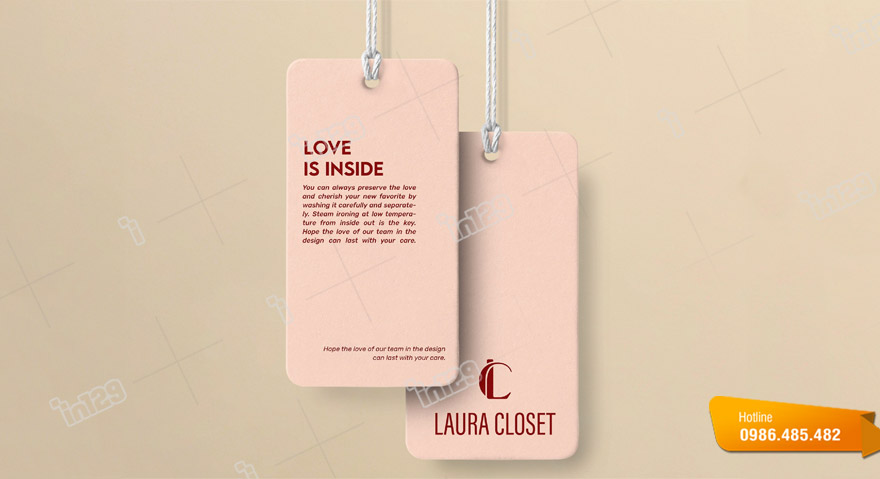 Tag quần áo cho shop Laura Closet do In129 thiết kế và in ấn