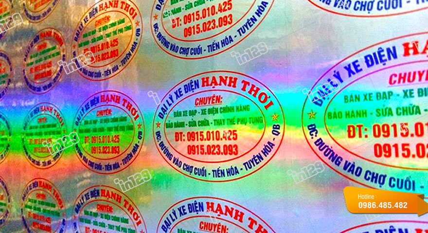 In tem 7 màu số lượng ít lấy ngay cho cửa hàng xe điện Hạnh Thơi