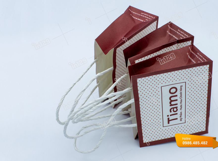 Túi giấy chất liệu giấy duplex của mỹ phẩm Tamo