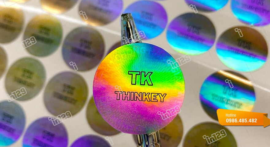 Tem chống giả hình tròn 7 màu của Thinkey