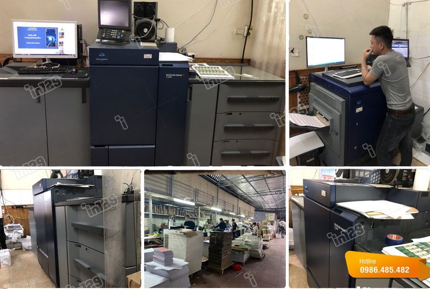 Máy in hiện đại tại xưởng in của In129 đáp ứng mọi đơn hàng đặt in ấn tem phụ của Quý khách, dù với số lượng ít 