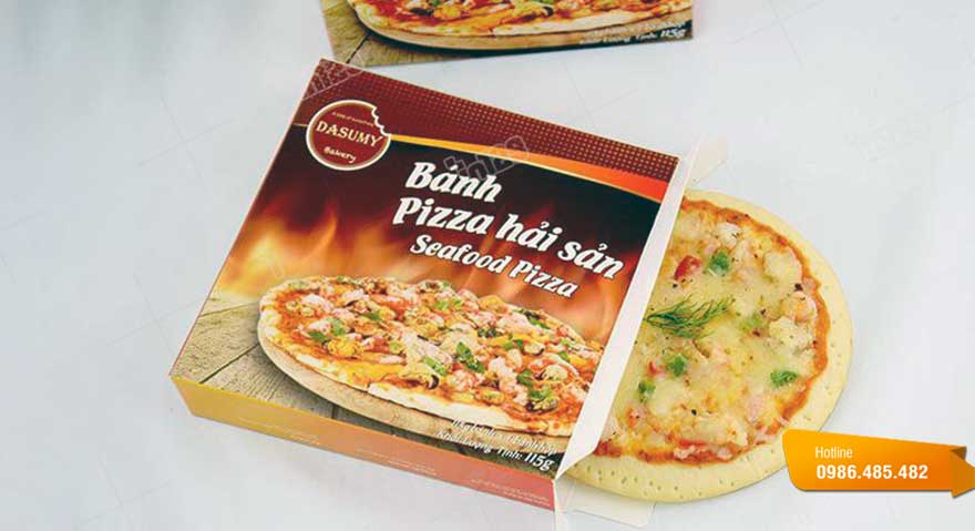 Mẫu hộp đựng bánh pizza hình vuông