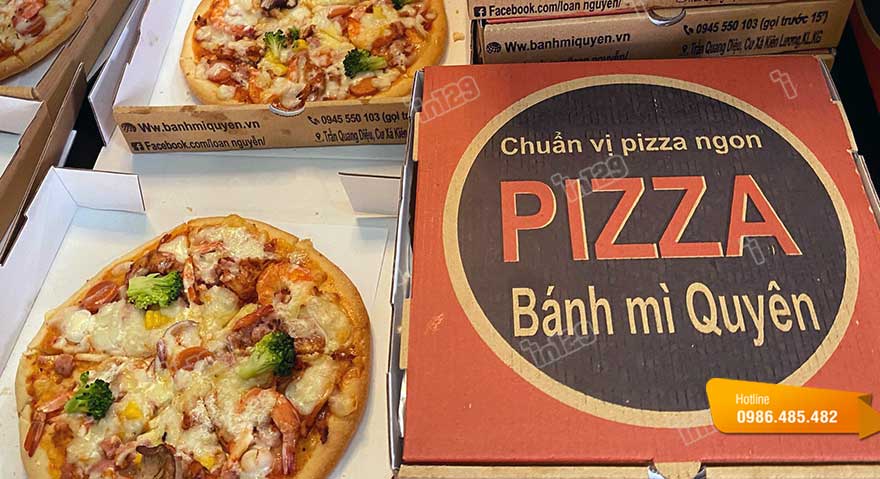 Mẫu hộp đựng bánh pizza hình vuông