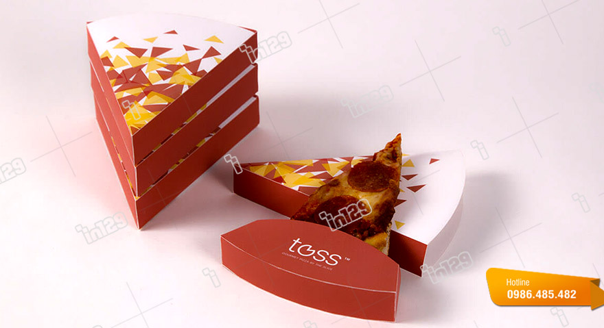 Mẫu vỏ hộp giấy đựng pizza hình tam giác