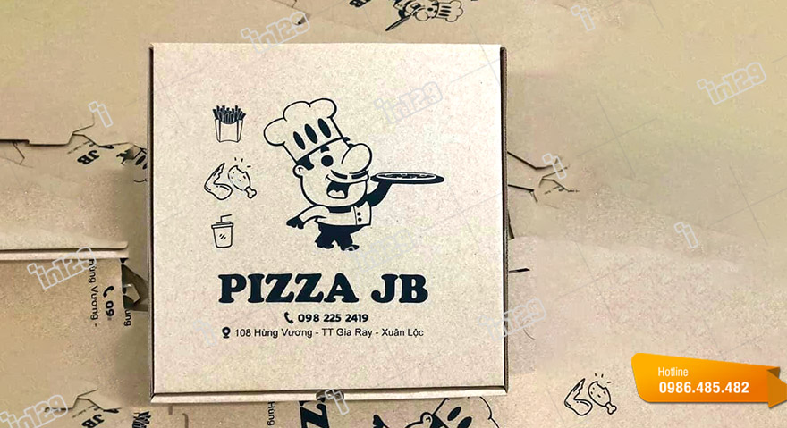 Mẫu hộp dễ thương mà đẹp mắt của Pizza JB do In129 thực hiện