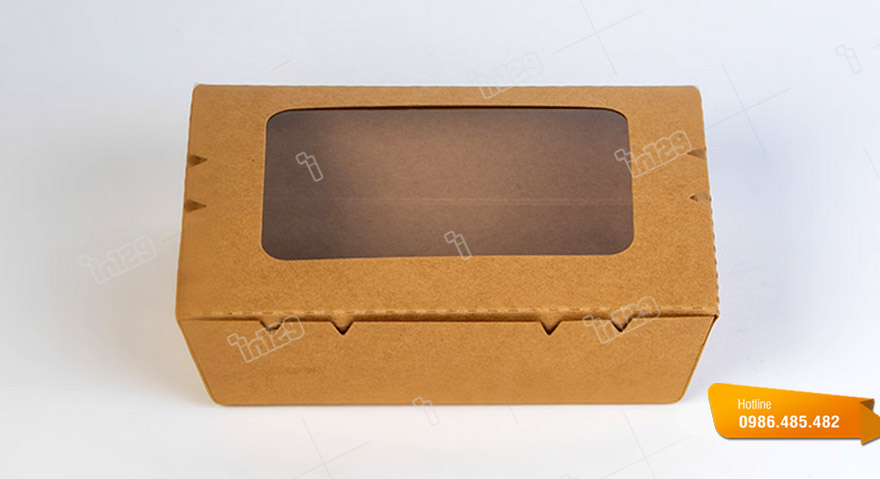Mẫu hộp đựng bánh giấy kraft có bóng kinh