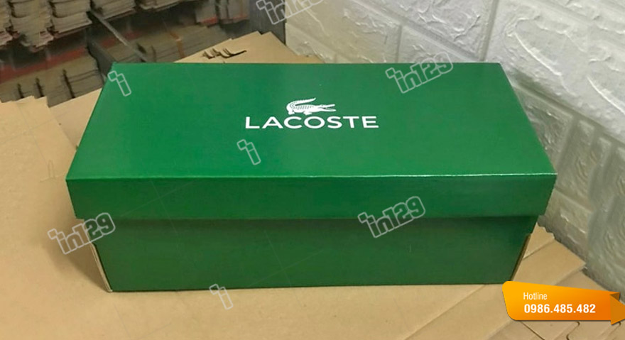 Xưởng sản xuất hộp đựng giày thương hiệu Lacoste 