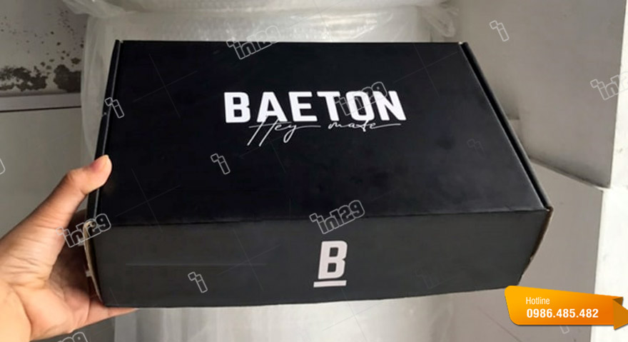 Thiết kế hộp đựng giày bằng giấy cho brand Baeton