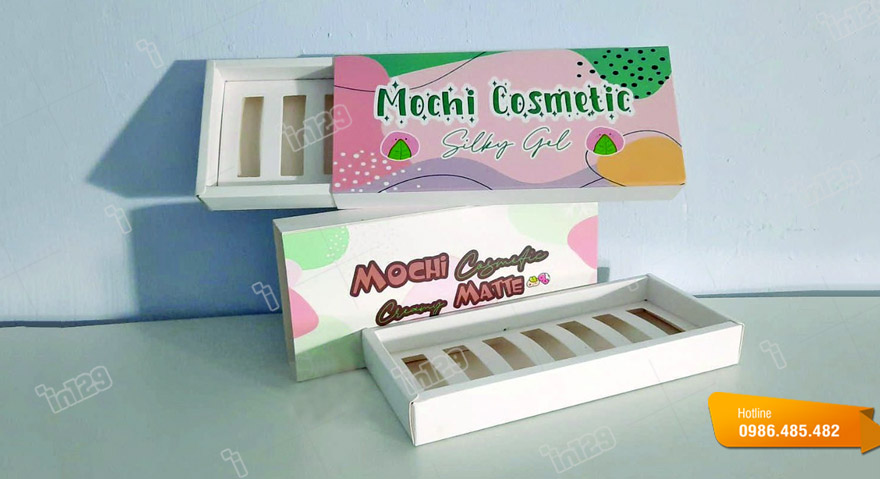 Mẫu hộp mỹ phẩm với thiết kế ấn tượng cho thương hiệu Mochi Cosmetic