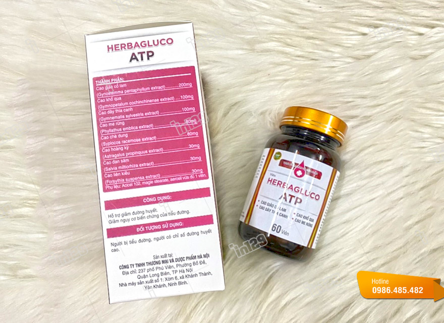 Mẫu hộp đựng viên giảm đường huyết Herbagluco ATP