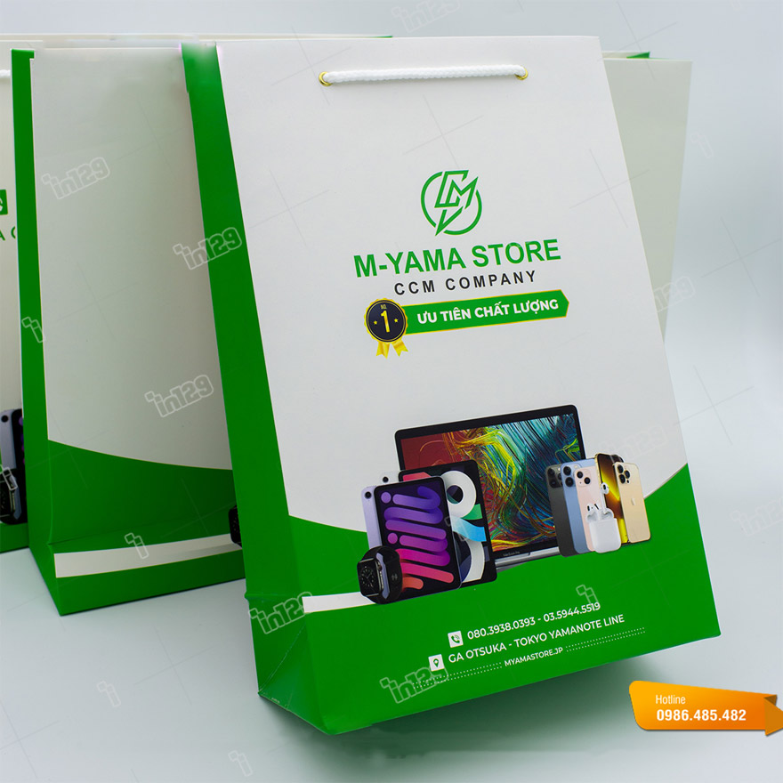 Mẫu túi giấy cửa hàng M-Yama Store