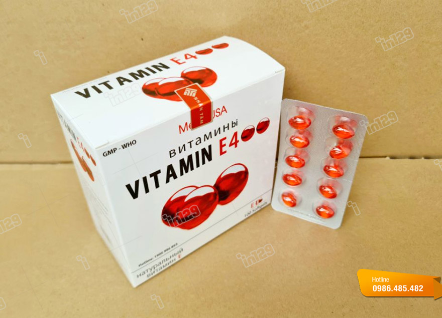 Mẫu hộp đựng viên uống Vitamin E4