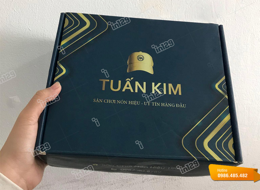 Vỏ hộp carton nắp gài đựng nón cho shop Tuấn Kim