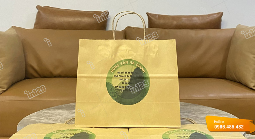 Mẫu bao bì túi bằng giấy kraft đựng nông sản Hà Giang
