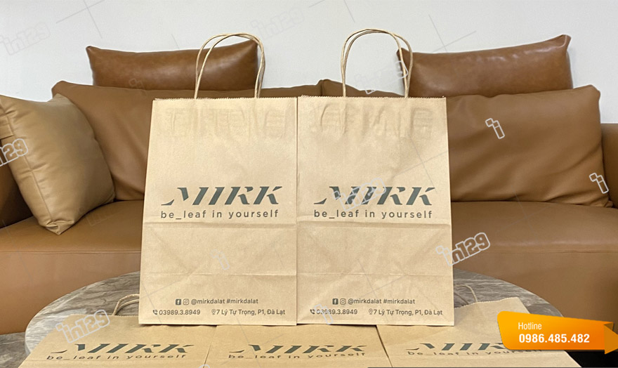 Mẫu túi giấy đựng thực phẩm thương hiệu Mirk