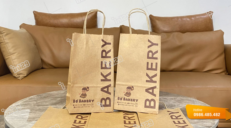 Mẫu túi đựng bánh mì cho cửa hàng Bơ Bakery