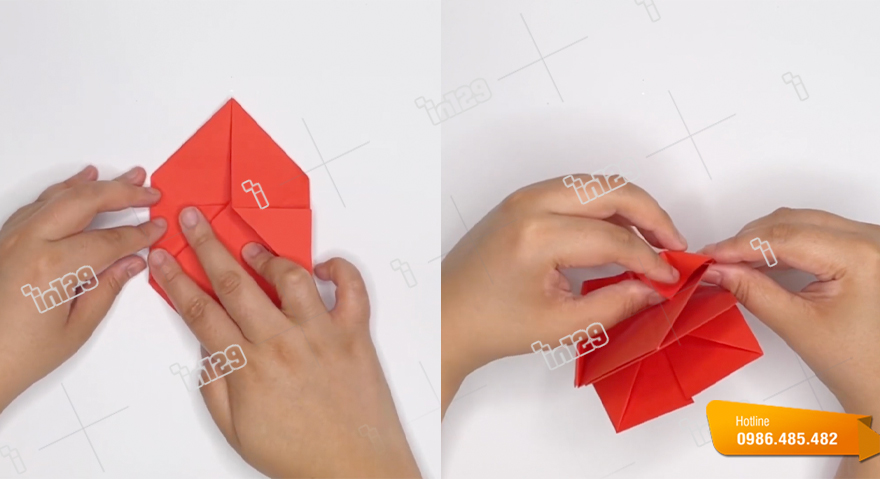 Cách bộp chộp vỏ hộp giấy tờ hình vuông vắn vì như thế giấy tờ A4 bước 10