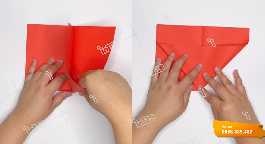 Cách bộp chộp vỏ hộp giấy tờ hình vuông vắn vì như thế giấy tờ A4 bước 3
