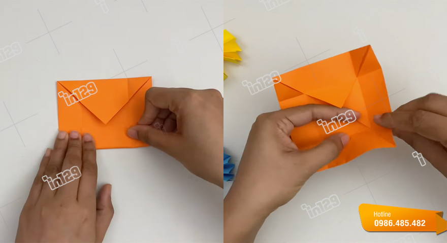 Cách gấp hộp giấy đựng bánh kẹo dễ thương bước 4