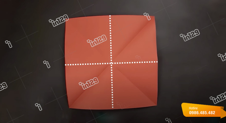 Cách gấp hộp giấy đơn giản bước 2
