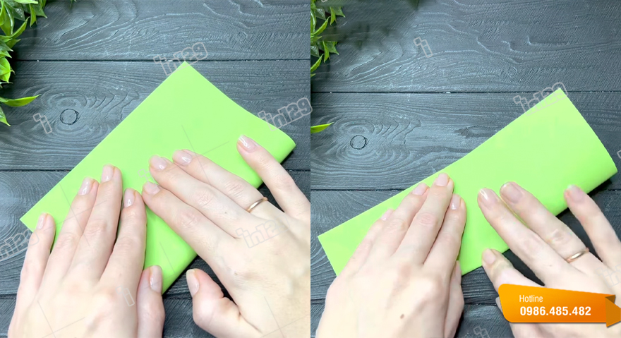 Gấp hộp giấy origami bước 1