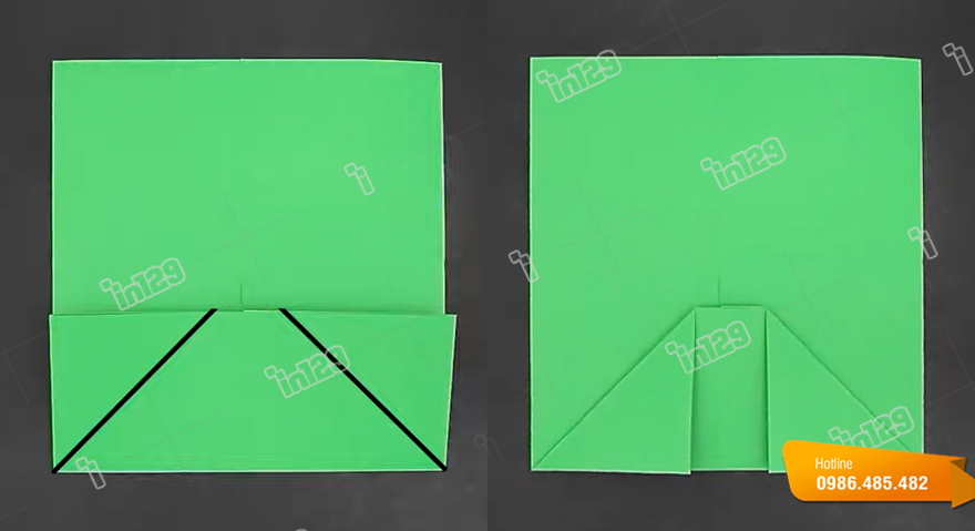 Làm túi đựng giấy đơn giản bằng giấy A4 bước 3