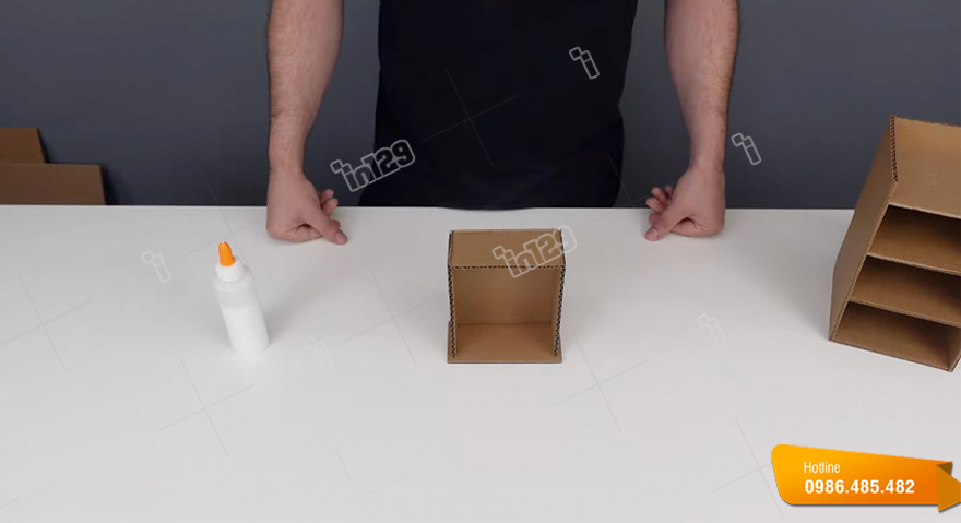 Cách làm hộp giấy có ngăn kéo bằng giấy carton bước 5