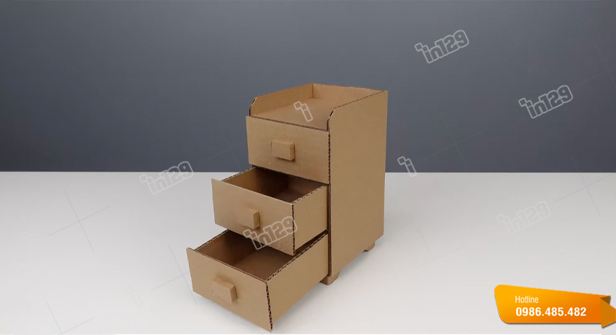 Hoàn thành hộp giấy có ngăn kéo bằng giấy carton