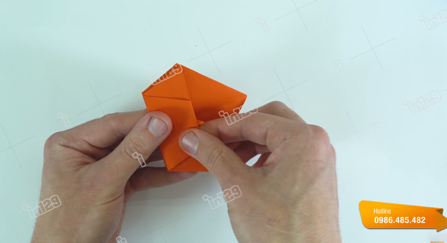 Cách làm hộp giấy hình vuông không nắp bước 10