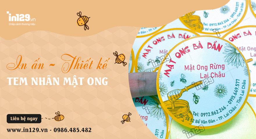 Xưởng in tem nhãn dán mật ong đẹp, giá rẻ tại Hà Nội
