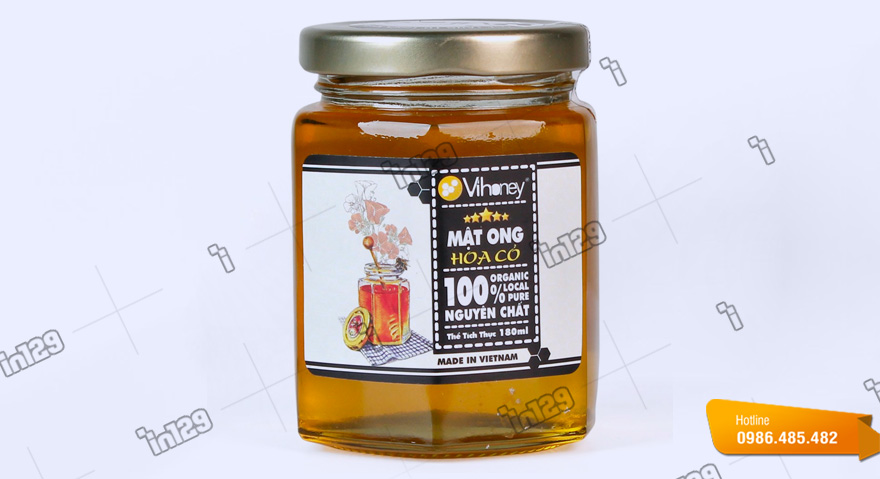 Mẫu tem nhãn dán chai mật ong