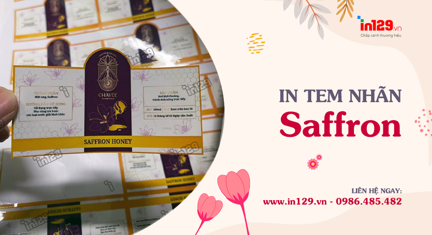 Xưởng in tem nhãn dán saffron giá rẻ theo yêu cầu tại Hà Nội
