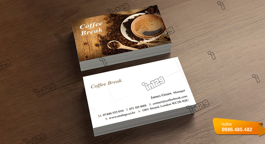 Mẫu card visit dành cho quán coffee