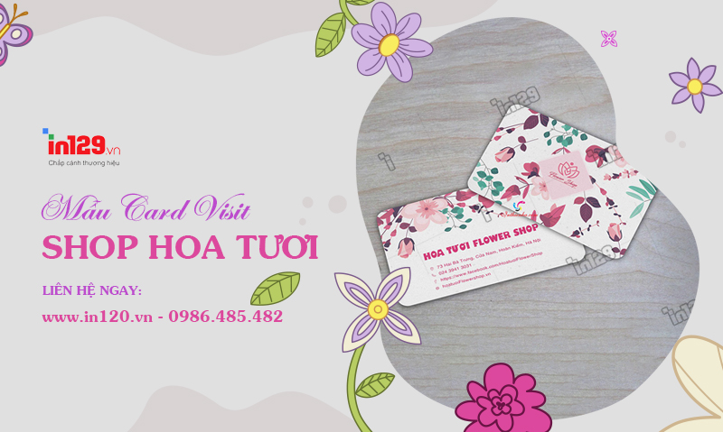 10 Mẫu card visit shop hoa tươi, cửa hàng hoa đẹp