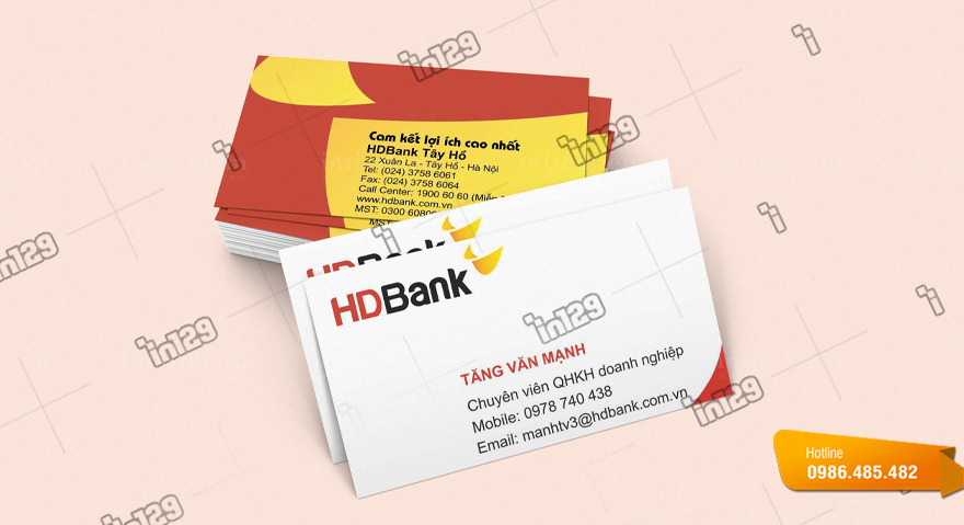 Mẫu card visit ngân hàng