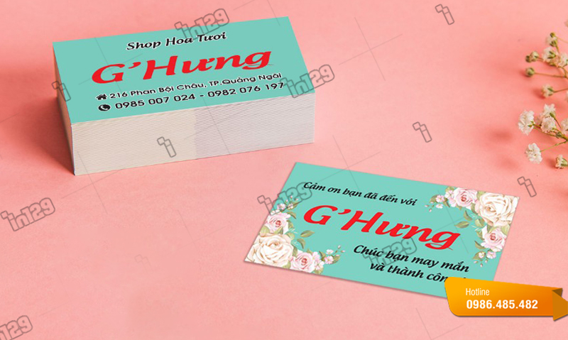 Mẫu card visit shop hoa tươi