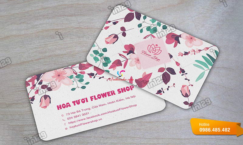 Mẫu card visit shop hoa tươi