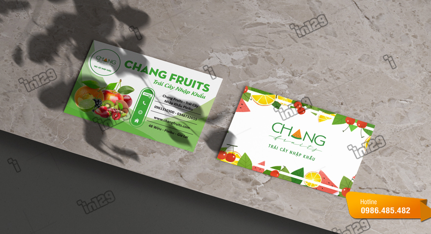 Mẫu card visit cửa hàng hoa quả