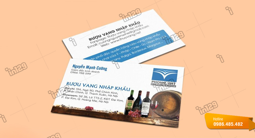 Mẫu card visit cho các cửa hàng kinh doanh rượu sang trọng