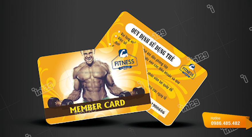 Quy cách in card visit phòng gym, phòng tập thể hình tại in129