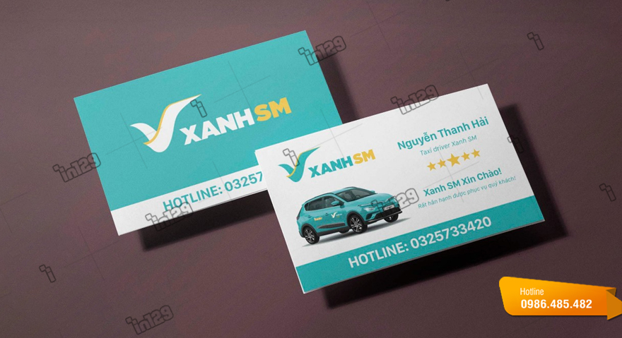 Mẫu card visit taxi Xanh SM