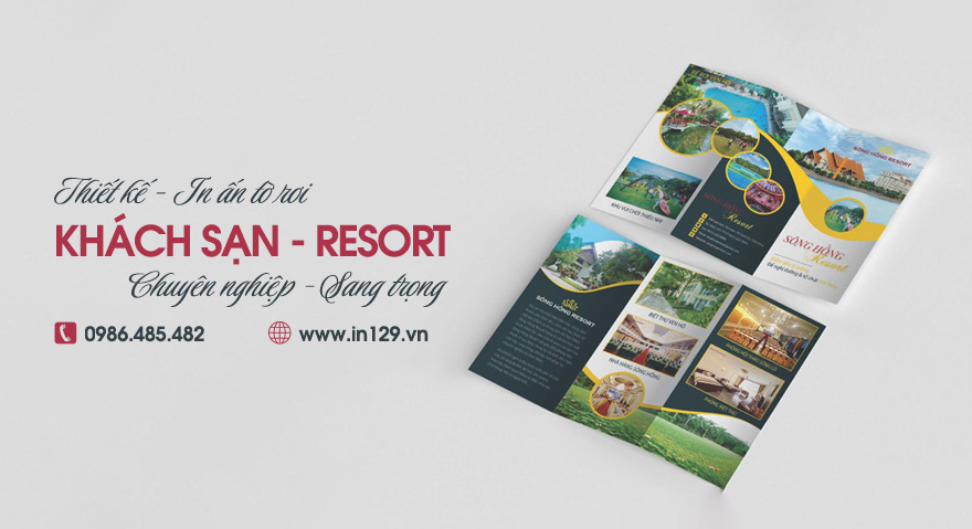 Mẫu tờ rơi khách sạn, resort, khu nghỉ dưỡng ấn tượng