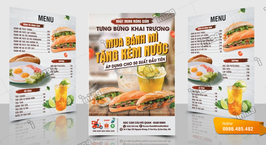 Mẫu tờ rơi bánh mì ấn tượng