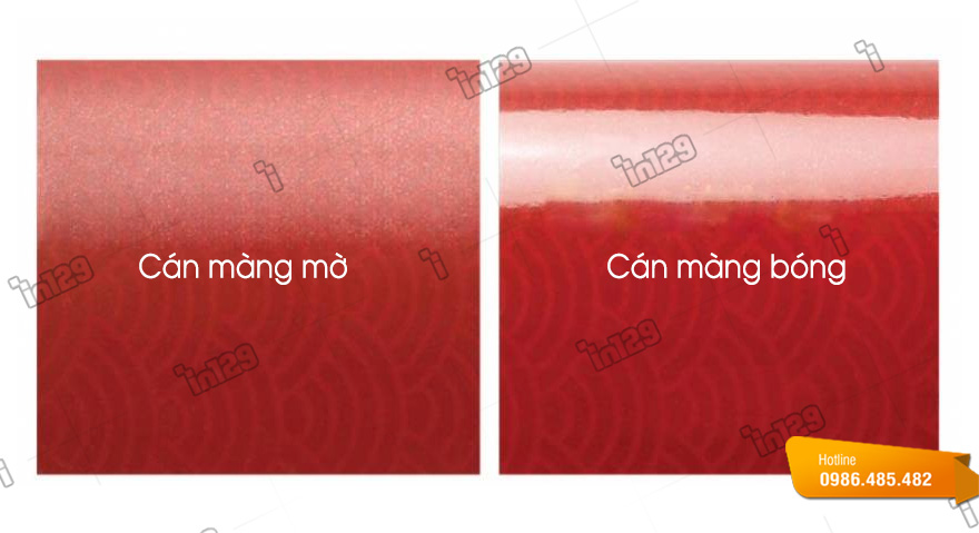 Cán màng mờ, cán màng bóng