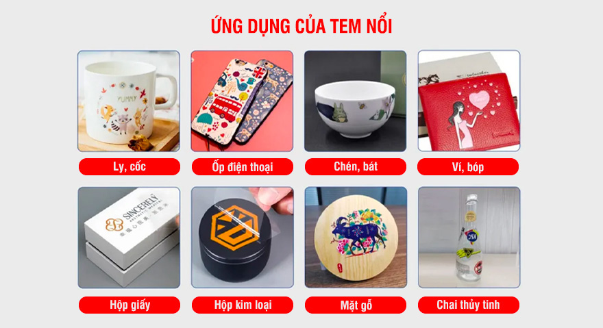 Tem nhãn dán decal nổi được ứng dụng thế nào?